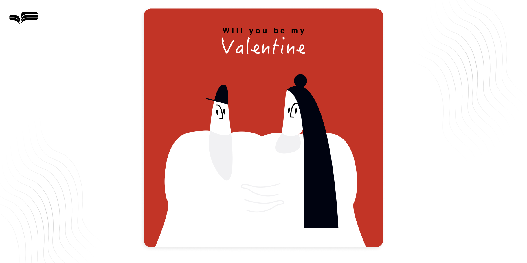 تصویرسازی عاشقانه ولنتاین لایه باز (طرح مینیمال Will You Be My Valentine)