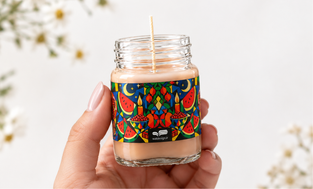 خرید شمع معطر وانیلی شب یلدا - شمع یلدایی خاص و دست‌ساز — تصویر 2