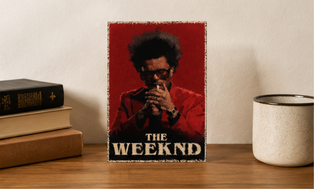 کارت پستال The Weeknd - پوستر A5 خواننده با طراحی هنری — تصویر 4