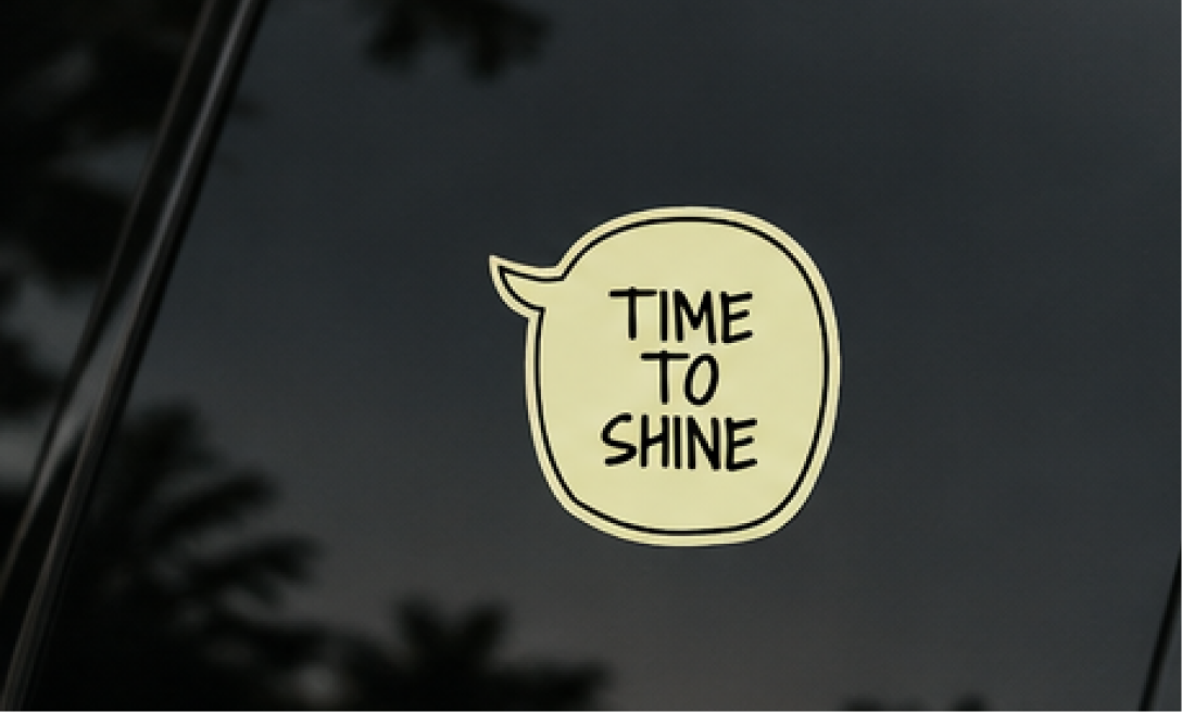 استیکر Time to Shine ضد آب- ۲ سانتی‌متر — تصویر 4