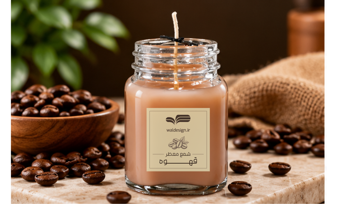 شمع معطر قهوه - شمع دست‌ساز در ظرف شیشه‌ای — تصویر 2