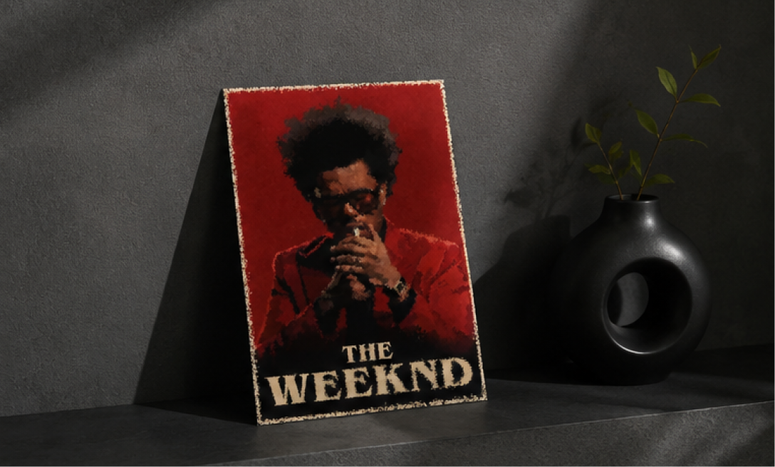 کارت پستال The Weeknd - پوستر A5 خواننده با طراحی هنری