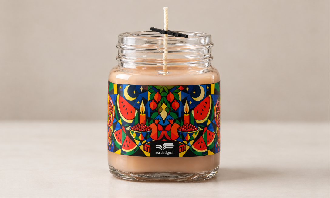 خرید شمع معطر وانیلی شب یلدا - شمع یلدایی خاص و دست‌ساز — تصویر 4