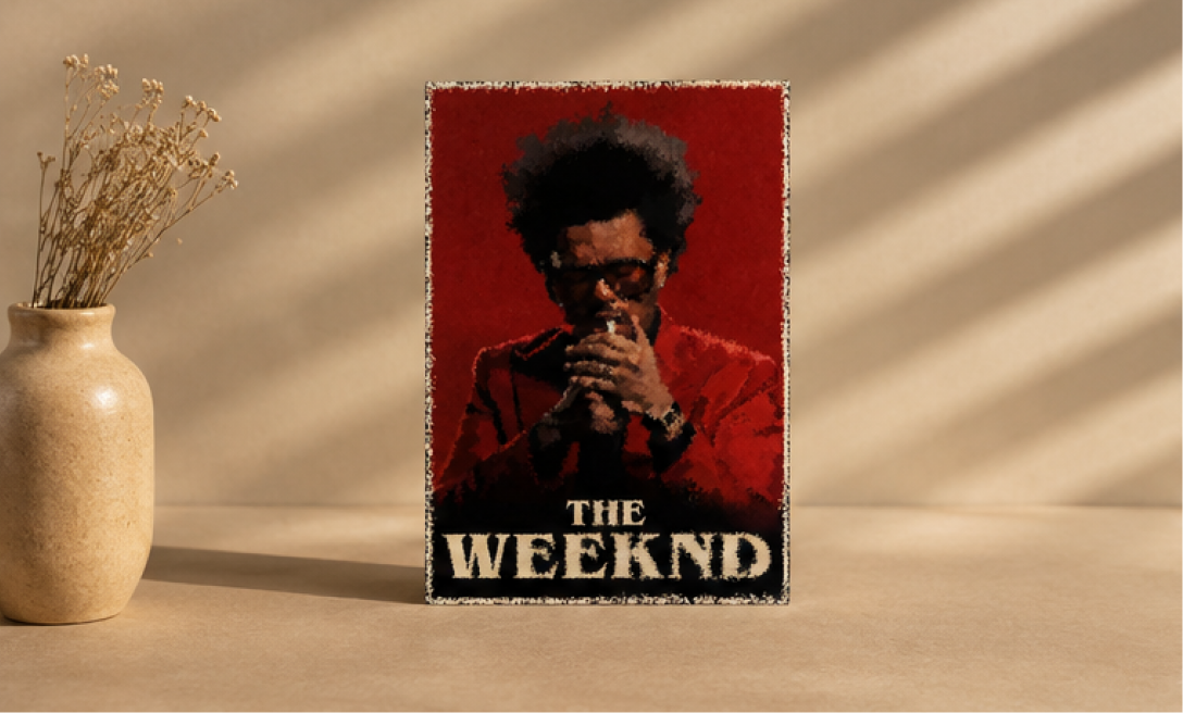کارت پستال The Weeknd - پوستر A5 خواننده با طراحی هنری — تصویر 3