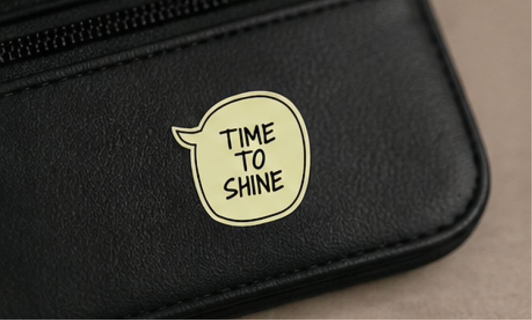 استیکر Time to Shine ضد آب- ۲ سانتی‌متر — تصویر 5